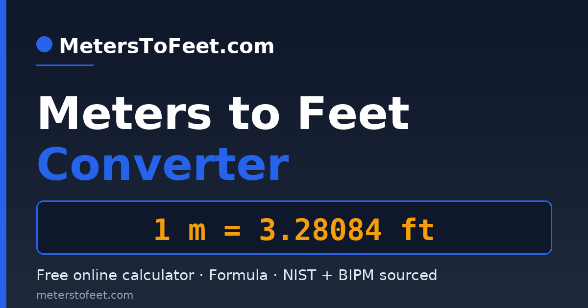Meters to Feet Converter, Free Online Calculator
